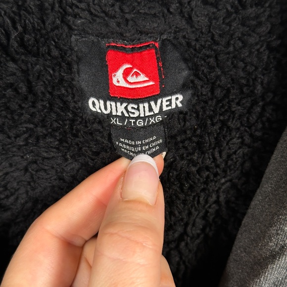 Quiksilver mens sherpa lined canvas jacket warm workwear zip front XL gray - Picture 6 of 15